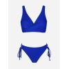 CUPSHE Women’s Bikini Swimsuit Front Cross Lace Up Two Piece Bathing Suit(Royal Blue)