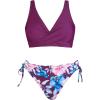 CUPSHE Women’s Bikini Swimsuit Front Cross Lace Up Two Piece Bathing Suit(Violet)