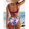 CUPSHE Women’s Bikini Swimsuit Front Cross Lace Up Two Piece Bathing Suit(Violet)