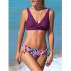 CUPSHE Women’s Bikini Swimsuit Front Cross Lace Up Two Piece Bathing Suit(Violet)