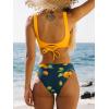 CUPSHE Women’s Bikini Swimsuit Front Cross Lace Up Two Piece Bathing Suit(Yellow)