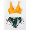 CUPSHE Women’s Bikini Swimsuit Front Cross Lace Up Two Piece Bathing Suit(Yellow)