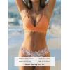 CUPSHE Women’s Bikini Swimsuit Scalloped V Neck Lace Up Low Waisted Bathing Suit(Orange/Yellow Floral)