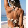 CUPSHE Womens Bikini Top Swimsuit Bandeau Top Back Tie with Removable Shoulder Straps(Beige/Floral)