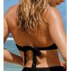 CUPSHE Womens Bikini Top Swimsuit Bandeau Top Back Tie with Removable Shoulder Straps(Black)