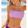CUPSHE Womens Bikini Top Swimsuit Bandeau Top Back Tie with Removable Shoulder Straps(Lavender Purple)