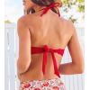 CUPSHE Womens Bikini Top Swimsuit Bandeau Top Back Tie with Removable Shoulder Straps(True Red)