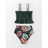 CUPSHE Women’s High Waist Bikini Swimsuit Ruffle Two Piece Bathing Suit(Army Green)
