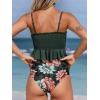 CUPSHE Women’s High Waist Bikini Swimsuit Ruffle Two Piece Bathing Suit(Army Green)