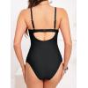 CUPSHE Women’s One Piece Swimsuit Maternity Wrapped Front Ruched Pregnancy Bathing Suit Back Hook Cutout(Black)