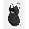 CUPSHE Women’s One Piece Swimsuit Maternity Wrapped Front Ruched Pregnancy Bathing Suit Back Hook Cutout(Black)