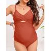 CUPSHE Women’s One Piece Swimsuit Maternity Wrapped Front Ruched Pregnancy Bathing Suit Back Hook Cutout(Red)