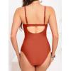 CUPSHE Women’s One Piece Swimsuit Maternity Wrapped Front Ruched Pregnancy Bathing Suit Back Hook Cutout(Red)