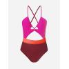 CUPSHE Women’s One Piece Swimsuit Plunge Neckline Cutout Criss Cross Bathing Suit(Magenta)