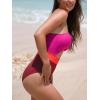 CUPSHE Women’s One Piece Swimsuit Plunge Neckline Cutout Criss Cross Bathing Suit(Magenta)