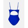 CUPSHE Women’s One Piece Swimsuit Plunge Neckline Cutout Criss Cross Bathing Suit(Navy Blue)
