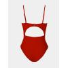 CUPSHE Women’s One Piece Swimsuit Plunge Neckline Cutout Criss Cross Bathing Suit(Red)