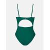 CUPSHE Women’s One Piece Swimsuit Plunge Neckline Cutout Criss Cross Bathing Suit(Teal Green)