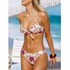 CUPSHE Women’s Two Piece Bikini Set Floral Print Knot Bunny Tie(Beige/Magenta Floral)