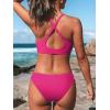 CUPSHE Women’s Two Piece Bikini Set Floral Print Knot Bunny Tie(Bright Pink)