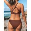 CUPSHE Women’s Two Piece Bikini Set Floral Print Knot Bunny Tie(Brown)