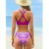 CUPSHE Women’s Two Piece Bikini Set Floral Print Knot Bunny Tie(Magenta/ Paisley)