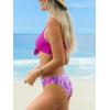CUPSHE Women’s Two Piece Bikini Set Floral Print Knot Bunny Tie(Magenta/ Paisley)