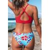 CUPSHE Women’s Two Piece Bikini Set Floral Print Knot Bunny Tie(Multicolor)