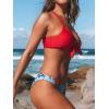 CUPSHE Women’s Two Piece Bikini Set Floral Print Knot Bunny Tie(Multicolor)