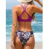 CUPSHE Women’s Two Piece Bikini Set Floral Print Knot Bunny Tie(Purple)