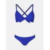CUPSHE Women’s Two Piece Bikini Set Floral Print Knot Bunny Tie(Royal Blue)