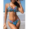 CUPSHE Women’s Two Piece Bikini Set Floral Print Knot Bunny Tie(Vibrant Floral Print)