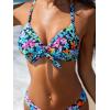 CUPSHE Women’s Two Piece Bikini Set Floral Print Knot Bunny Tie(Vibrant Floral Print)