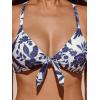 CUPSHE Women’s Two Piece Bikini Set Floral Print Knot Bunny Tie(White/Navy Floral)