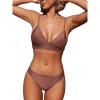 CUPSHE Women Bikini Set Solid Color Sexy Triangle Two Piece Swimsuit(Brick Red)