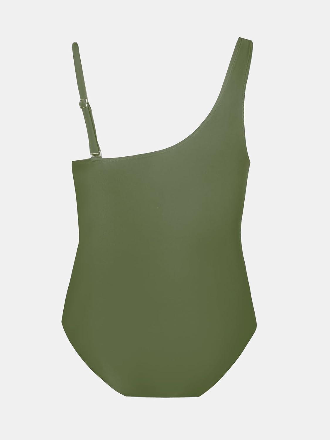imageCUPSHE Womens Plus Size Swimsuit One Piece Bathing Suit Mesh Removable Straps SwimwearArmy Green