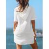 CUPSHE Swimsuit Coverup for Women Button Down Shirt Style Bathing Suit Cover Up Short Sleeve Beach Dress Shirts(White)