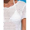 CUPSHE Women Swimsuit Coverup Crochet Bathing Suit Bikini Swimwear Knit Pullover Beach Dress(White)