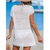 CUPSHE Women Swimsuit Coverup Crochet Bathing Suit Bikini Swimwear Knit Pullover Beach Dress(White)