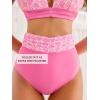 CUPSHE Women’s Bikini Set High Waisted Tummy Control Bathing Suit Crisscross Back Self Tie Full Coverage Swimwear Ruched(Rose Pink/Floral)