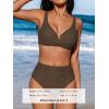 CUPSHE Women’s Bikini Sets High Waisted Swimsuit Underwire Adjustable Straps Twisted Hook Full Coverage Bottom(Chocolate Brown)