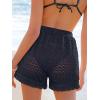CUPSHE Women’s Casual Shorts High Waisted Beach Cover Up Drawstring Lace Summer Shorts with Pockets(Gray)