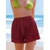 CUPSHE Women’s Casual Shorts High Waisted Beach Cover Up Drawstring Lace Summer Shorts with Pockets(Red)