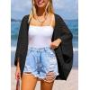 CUPSHE Women’s Crochet Cardigan Long Dolman Sleeves Open Front Kimono Beach Cover Up Casual Summer Outfits(Black)