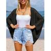 CUPSHE Women’s Crochet Cardigan Long Dolman Sleeves Open Front Kimono Beach Cover Up Casual Summer Outfits(Black)