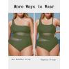 CUPSHE Women’s Plus Size Swimsuit One Piece Bathing Suit Mesh Removable Straps Swimwear(Army Green)