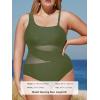 CUPSHE Women’s Plus Size Swimsuit One Piece Bathing Suit Mesh Removable Straps Swimwear(Army Green)