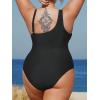 CUPSHE Women’s Plus Size Swimsuit One Piece Bathing Suit Mesh Removable Straps Swimwear(Black)