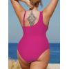 CUPSHE Women’s Plus Size Swimsuit One Piece Bathing Suit Mesh Removable Straps Swimwear(Fuchsia Pink)