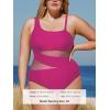 CUPSHE Women’s Plus Size Swimsuit One Piece Bathing Suit Mesh Removable Straps Swimwear(Fuchsia Pink)